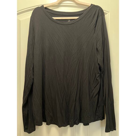 Gap Women’s Boat Neck Soft‎ Lightweight Long Sleeve Luxe T Shirt Size XL Black - Picture 1 of 3